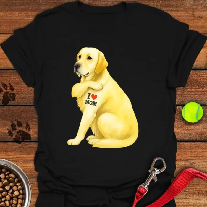 Yellow Labrador I Love Mom T-Shirt Mother's Day Gifts For Yellow Lab Lovers