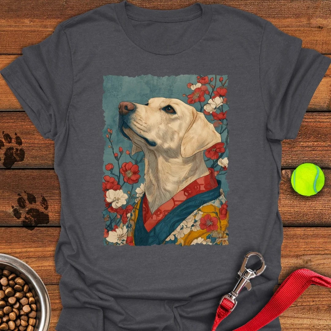 Yellow Labrador Japanese Art T-Shirt Fluffy Dog Apparel Birthday Gifts For Dog Lovers