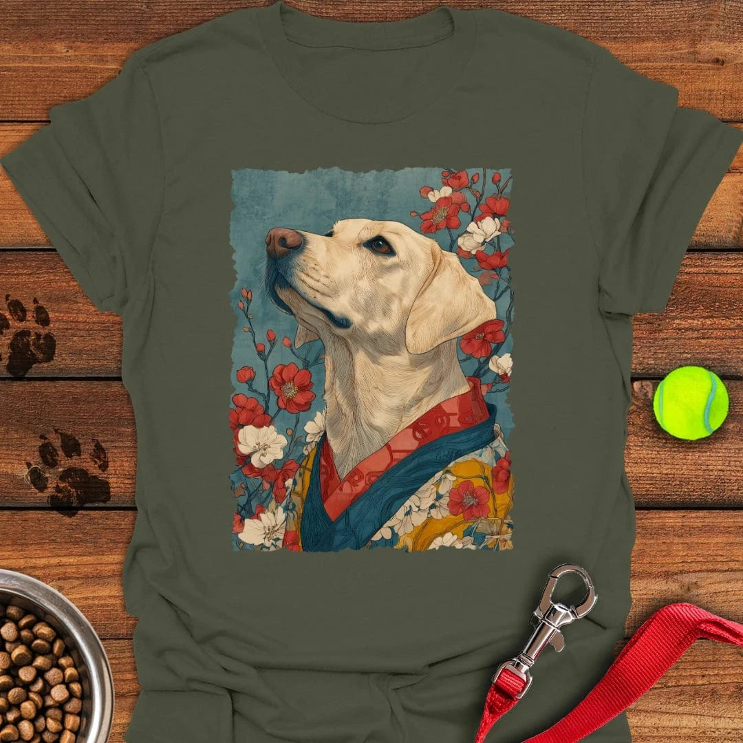 Yellow Labrador Japanese Art T-Shirt Fluffy Dog Apparel Birthday Gifts For Dog Lovers