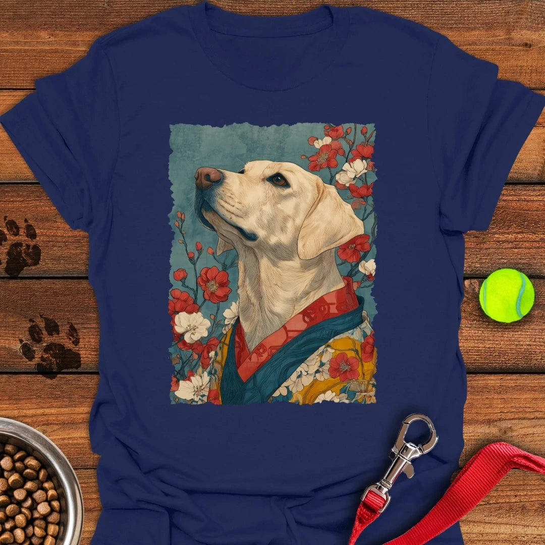 Yellow Labrador Japanese Art T-Shirt Fluffy Dog Apparel Birthday Gifts For Dog Lovers