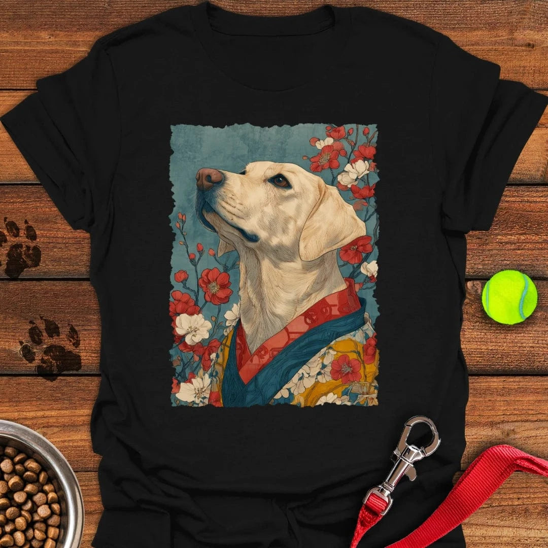 Yellow Labrador Japanese Art T-Shirt Fluffy Dog Apparel Birthday Gifts For Dog Lovers