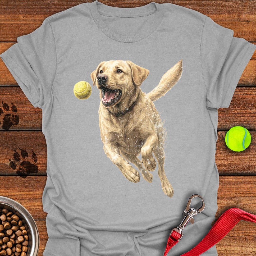 Yellow Labrador Running T-Shirt Wild Dog Clothes Gift For Dog Lover