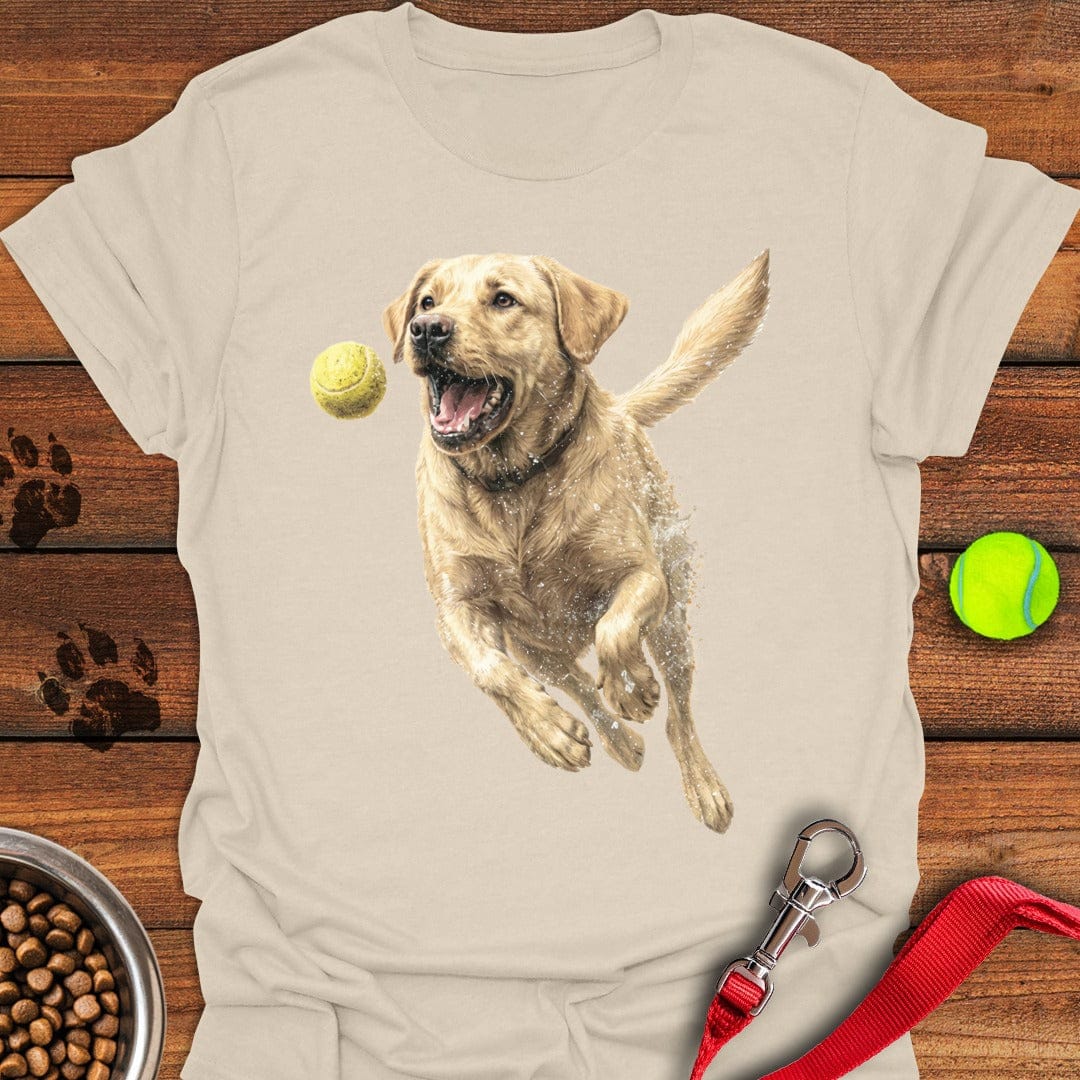 Yellow Labrador Running T-Shirt Wild Dog Clothes Gift For Dog Lover