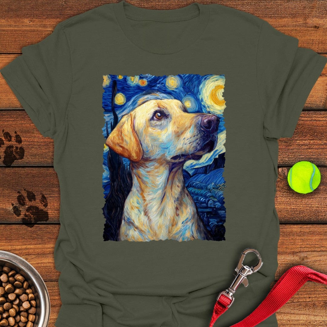 Yellow Labrador Starry Night T-Shirt Chill Dog Apparel Gifts For Dog Owners
