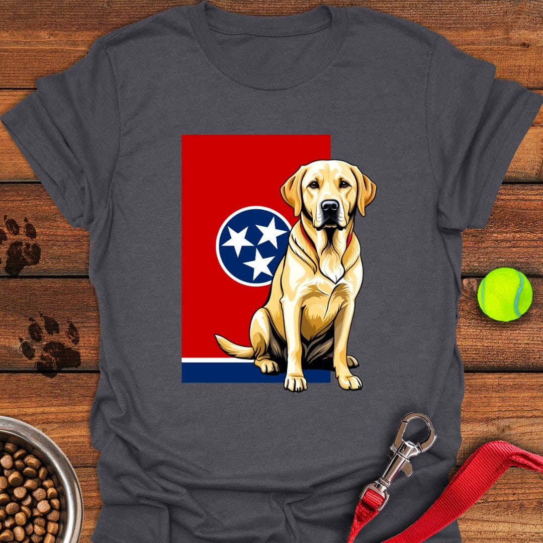Yellow Labrador Tennessee Flag T-Shirt Sweet Dog Clothes Great Gift For Dog Owners
