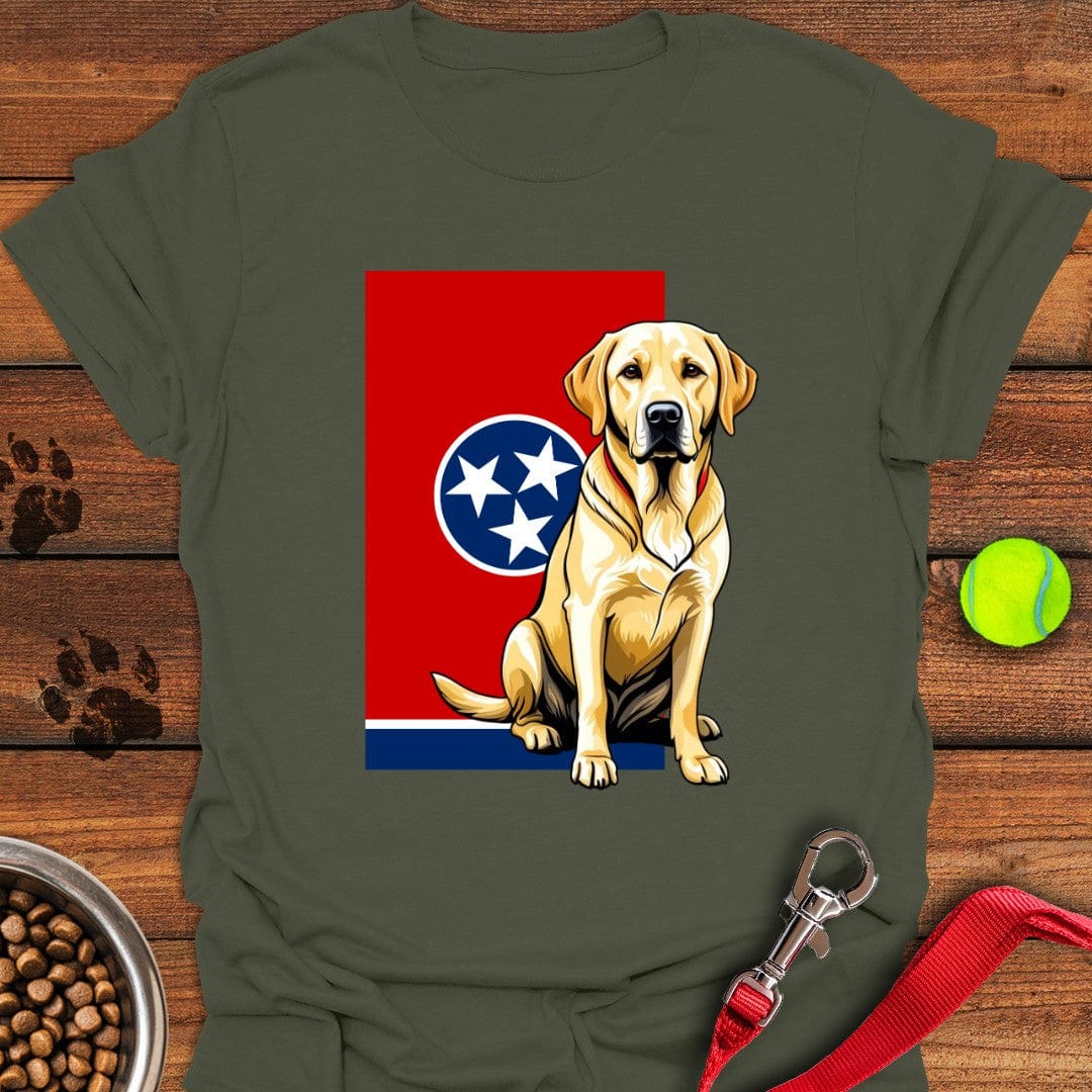Yellow Labrador Tennessee Flag T-Shirt Sweet Dog Clothes Great Gift For Dog Owners