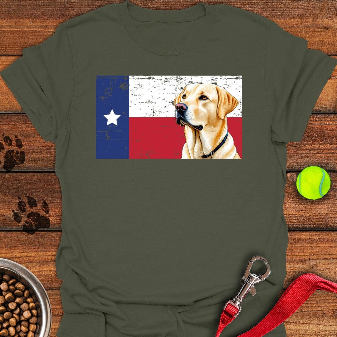 Yellow Labrador Texas Flag T-Shirt Chill Dog Clothes Good Gifts For Dog Owners