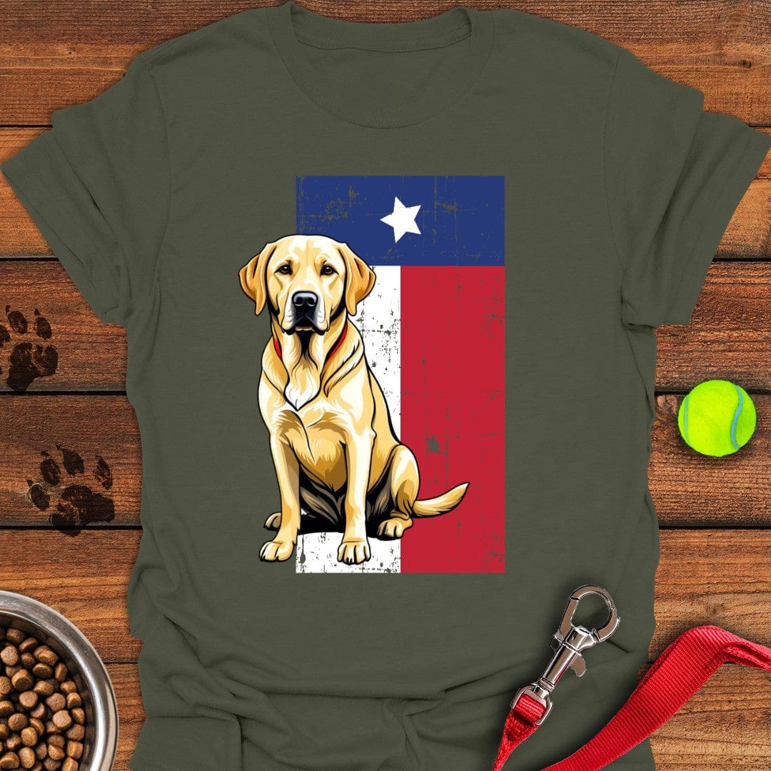 Yellow Labrador Texas Flag T-Shirt Cool Dog Apparel Gift For Dog Lover