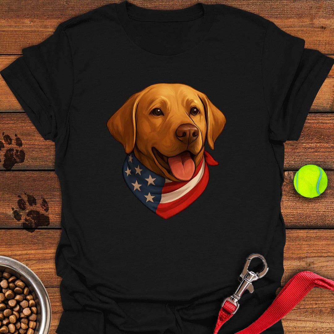 Yellow Labrador USA Bandana T-Shirt Friendly Dog Clothes Good Gifts Dog Lovers