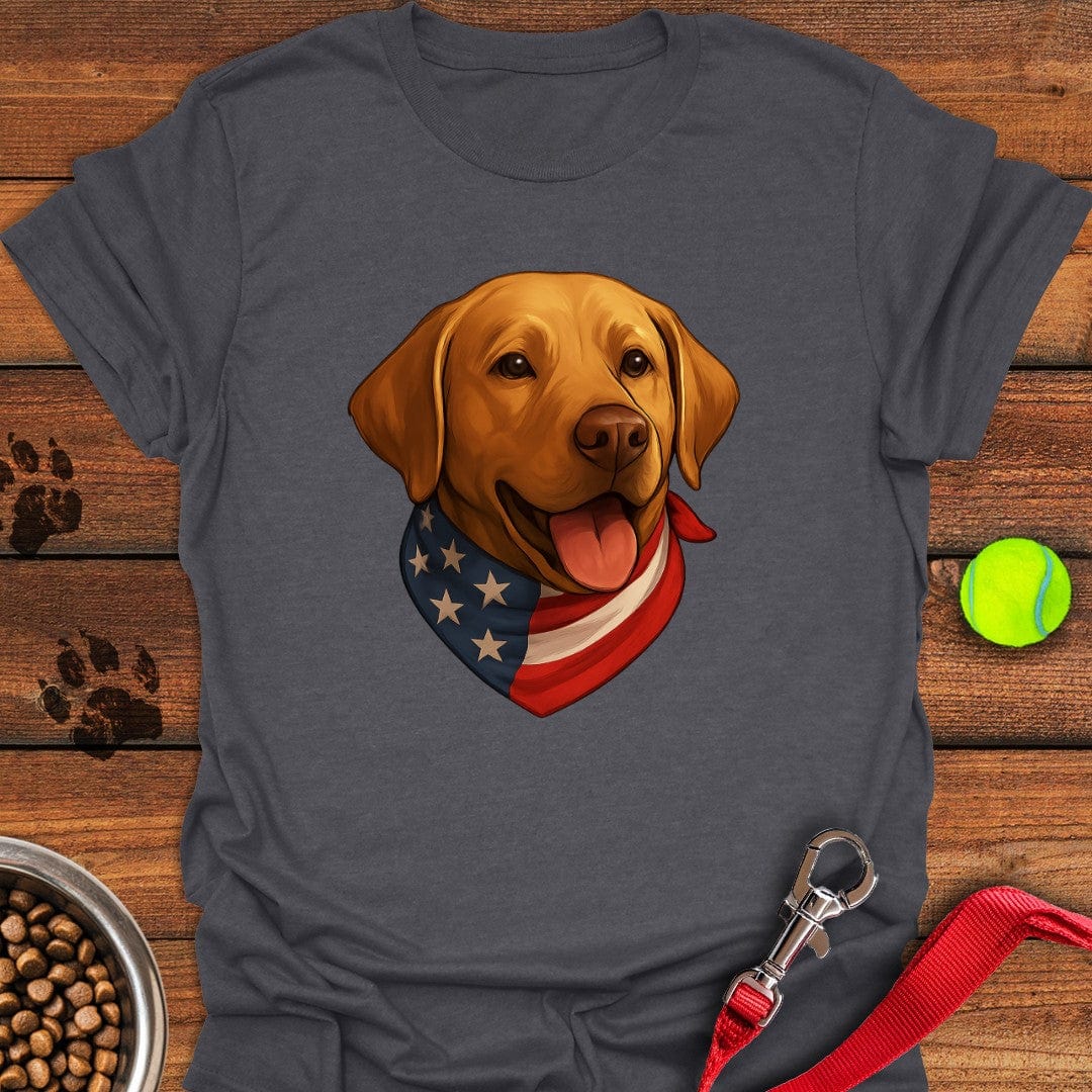 Yellow Labrador USA Bandana T-Shirt Friendly Dog Clothes Good Gifts Dog Lovers