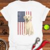 Yellow Labrador USA Flag Faded T-Shirt 4th Of Fuly Tees Labrador Owner Gifts