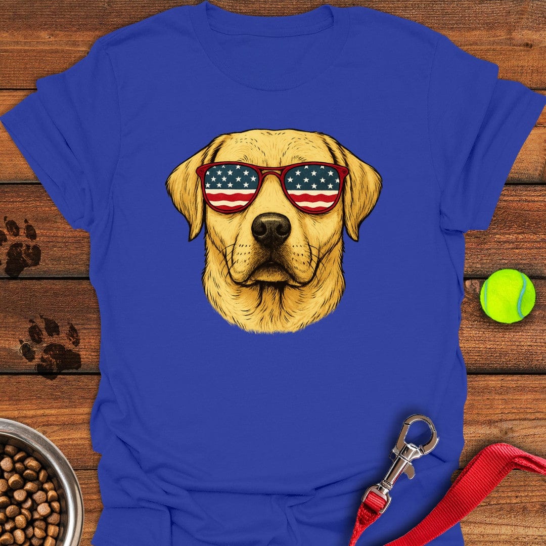 Yellow Labrador USA Glasses T-Shirt Funny Dog Apparel Best Father's Day Gifts