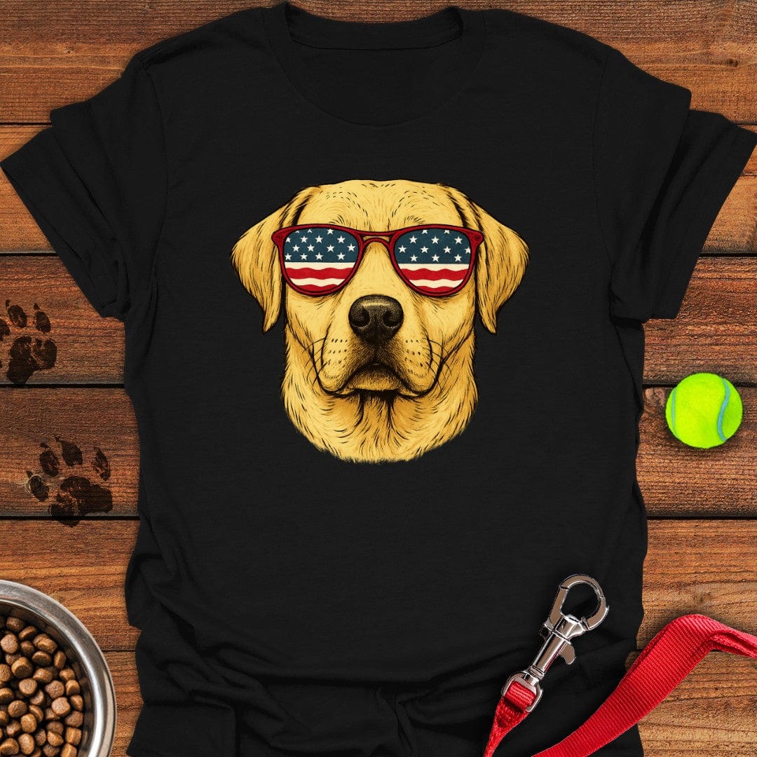 Yellow Labrador USA Glasses T-Shirt Funny Dog Apparel Best Father's Day Gifts