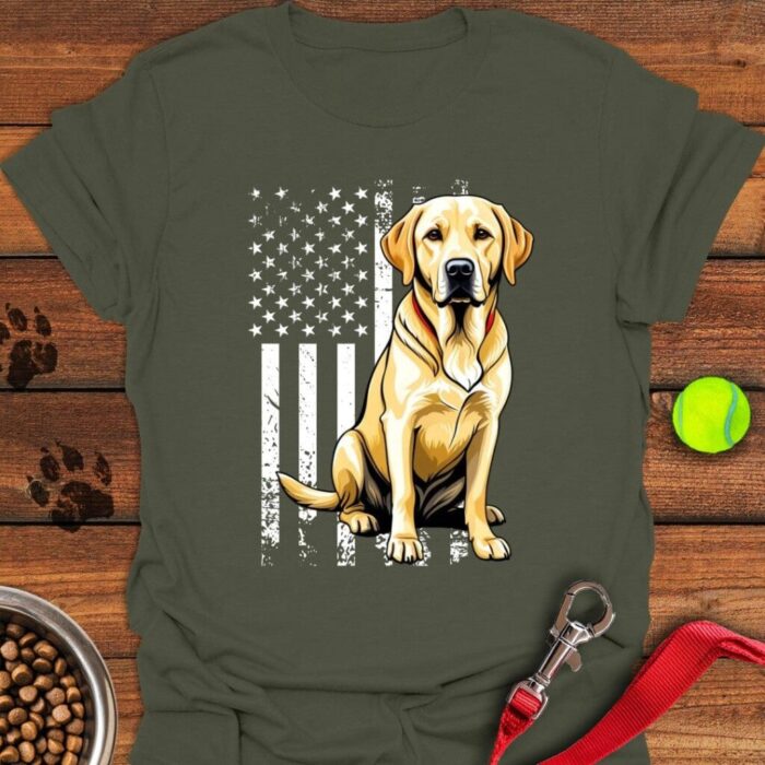 Yellow Labrador USA T-Shirt Patriotic Shirt Gifts For Yellow Lab Lovers