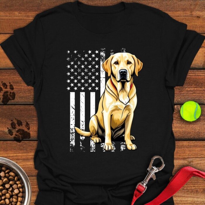 Yellow Labrador USA T-Shirt Patriotic Shirt Gifts For Yellow Lab Lovers
