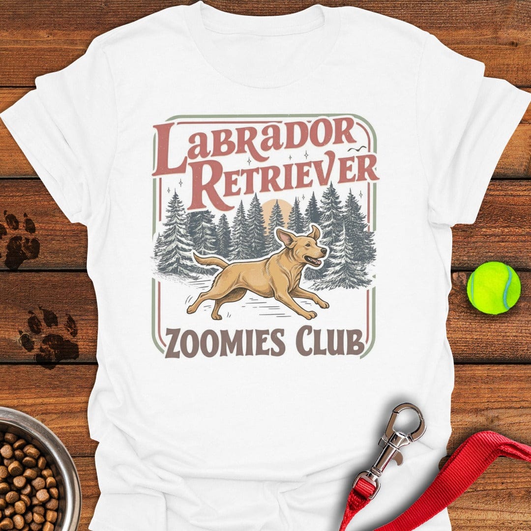 Yellow Labrador Zoomies T-Shirt Friendly Dog Clothing Good Gifts For Dog Lovers