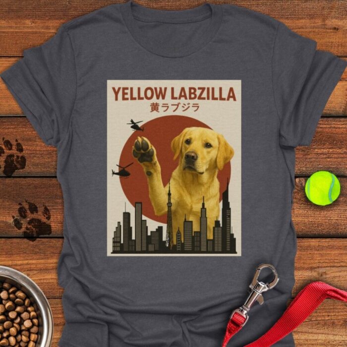 Yellow Labzilla T-Shirt Funny Animal Shirt Gifts For Yellow Labrador Lovers