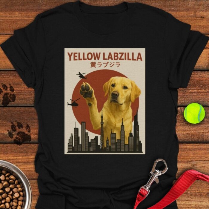 Yellow Labzilla T-Shirt Funny Animal Shirt Gifts For Yellow Labrador Lovers
