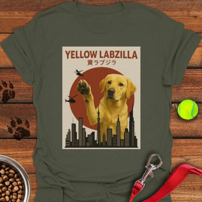 Yellow Labzilla T-Shirt Funny Animal Shirt Gifts For Yellow Labrador Lovers