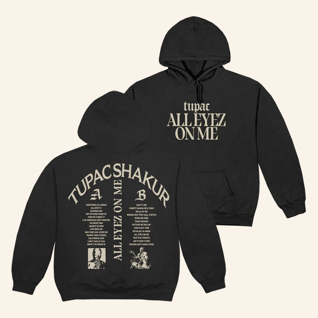 2Pac Merch 2026 All Eyez on Me Tracklist Hoodie Tupac Shakur Hoodie Gifts For Rap Lovers - Petshi