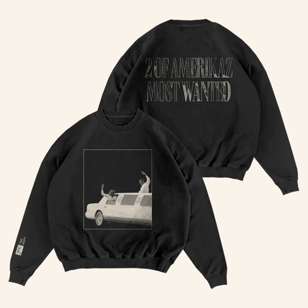 2Pac Merch 2026 Limo Crewneck 2 Of Amerikaz Most Wanted Sweatshirt Gift Ideas For Rap Lovers - Petshi