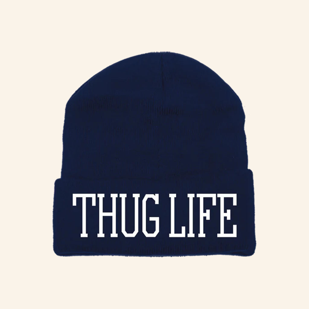 2Pac Merch 2026 Thug Life Navy Beanie Best Gifts For Hip Hop Lovers - Petshi