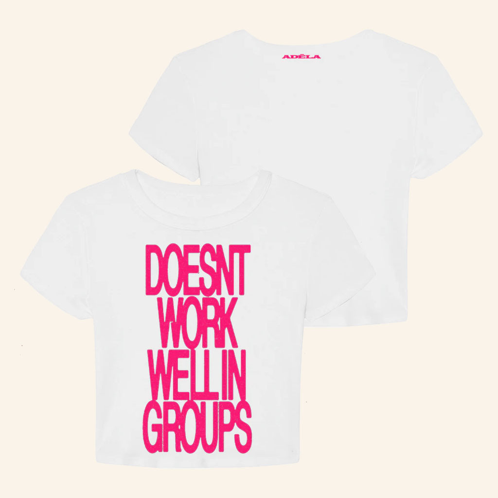 Adela Merch 2026 Doesn't Work Well In Groups Baby Tee Adela Shirt Gifts For Besties - Petshi