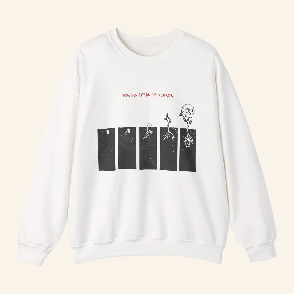 AMC Merch 2026 LayHalfway To Halloween Skull Plant Crewneck Sweatshirt Gifts For Friends - Petshi