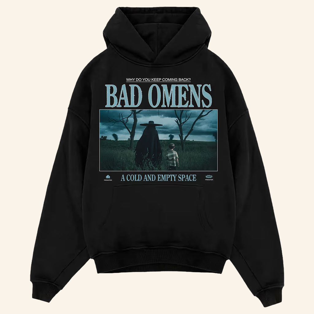 Bad Omens Merch 2026 Empty Space Hoodie Black A Cold And Empty Space Hoodie Gifts For Band Fans - Petshi