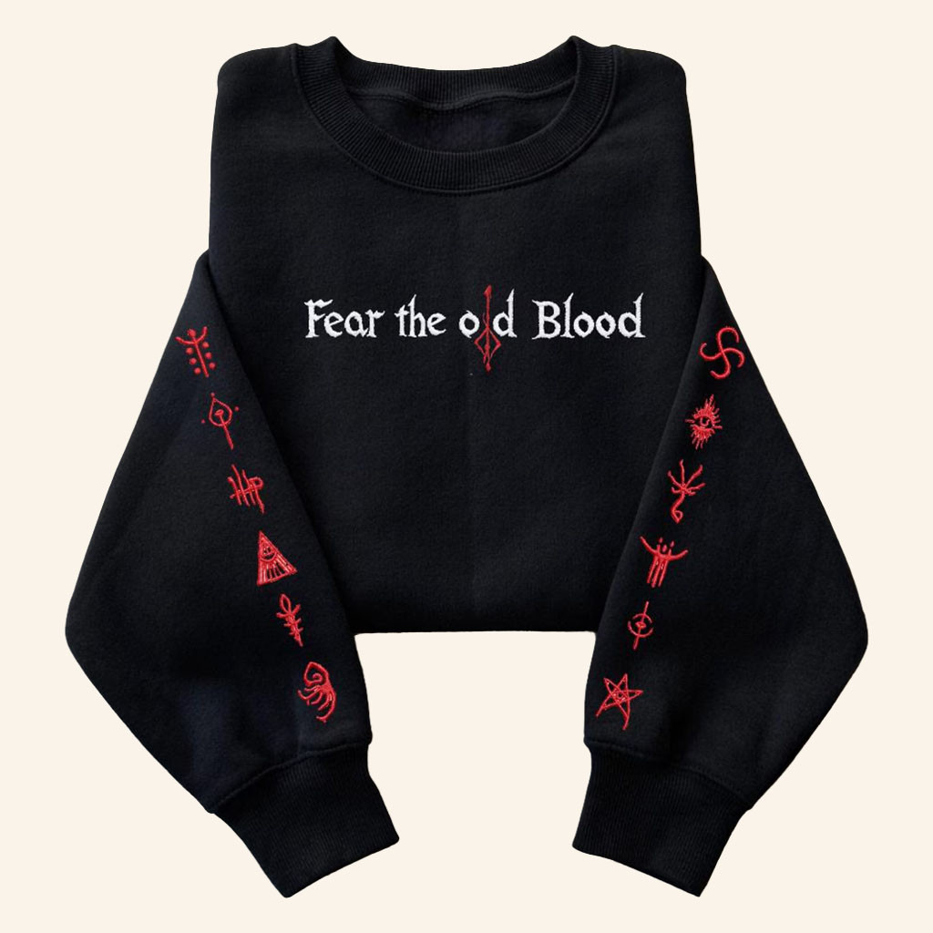 Bloodborne Merch 2026 Fear The Old Blood Sweatshirt Dark Fantasy Horror Game Fan Gifts - Petshi