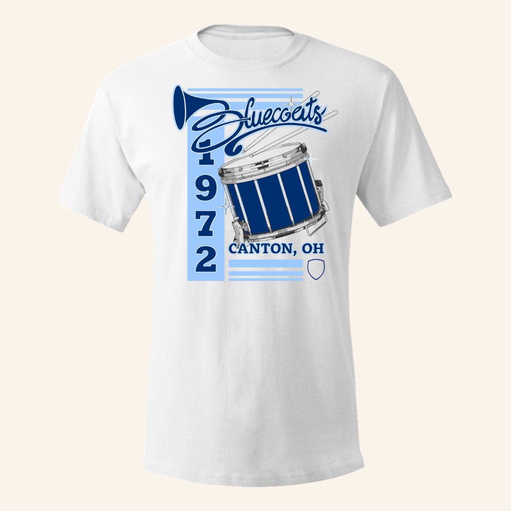 Bluecoats Merch 2026 Vintage Drum T-Shirt White Best Gifts For Band Fans - Petshi