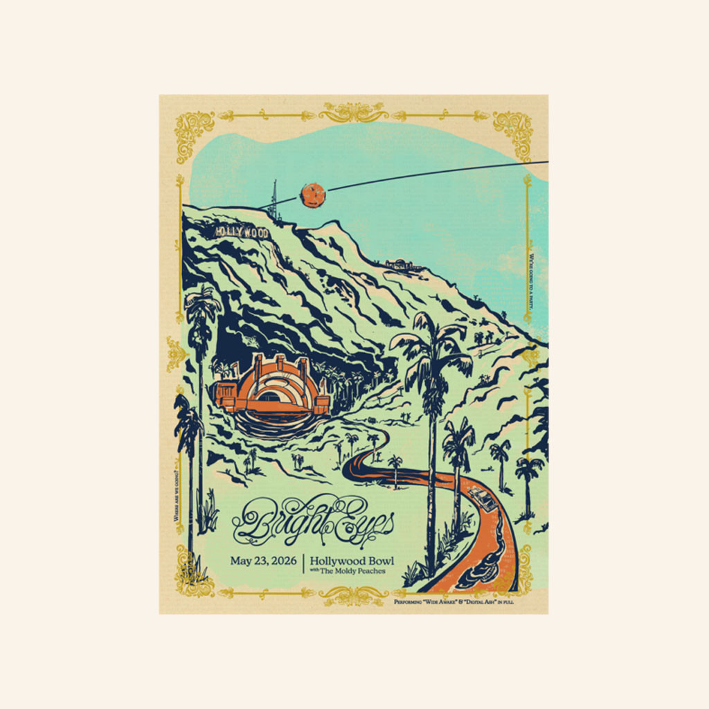 Bright Eyes Merch 2026 Anniversary Show Poster Hollywood Bowl Bright Eyes Poster Home Decor - Petshi