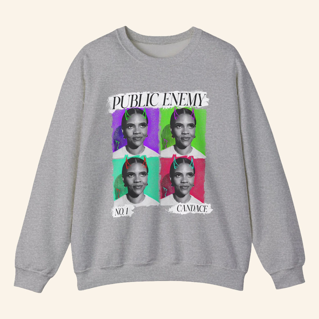 Candace Owens Merch 2026 Public Enemy No 1 Crewneck Candace Owens Sweatshirt Friend Gifts - Petshi