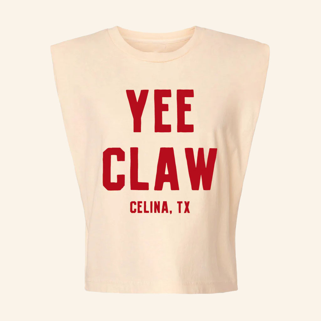 Celina Texas Merch 2026 Yee Claw Cropped Tank Top Celina Cajun Fest Outfits Gifts For Her - Petshi