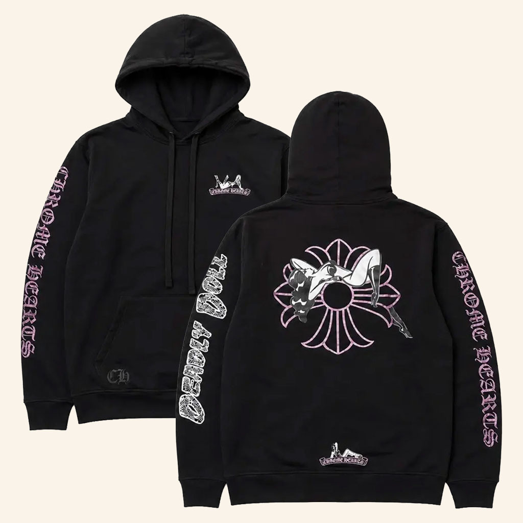 Common Hype Merch 2026 Chrome Hearts Deadly Doll Hoodie Black Unique Gifts For Brothers - Petshi
