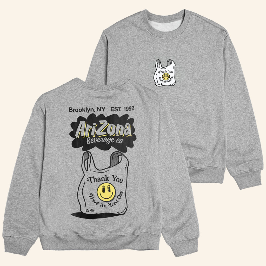 Drinkarizona Merch 2026 Gray Thank You Smiley Face Crewneck Sweatshirt Gift For Besties - Petshi
