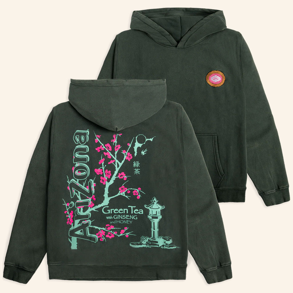 Drinkarizona Merch 2026 Green Tea Cherry Blossom Hoodie Gift Ideas For BFF - Petshi