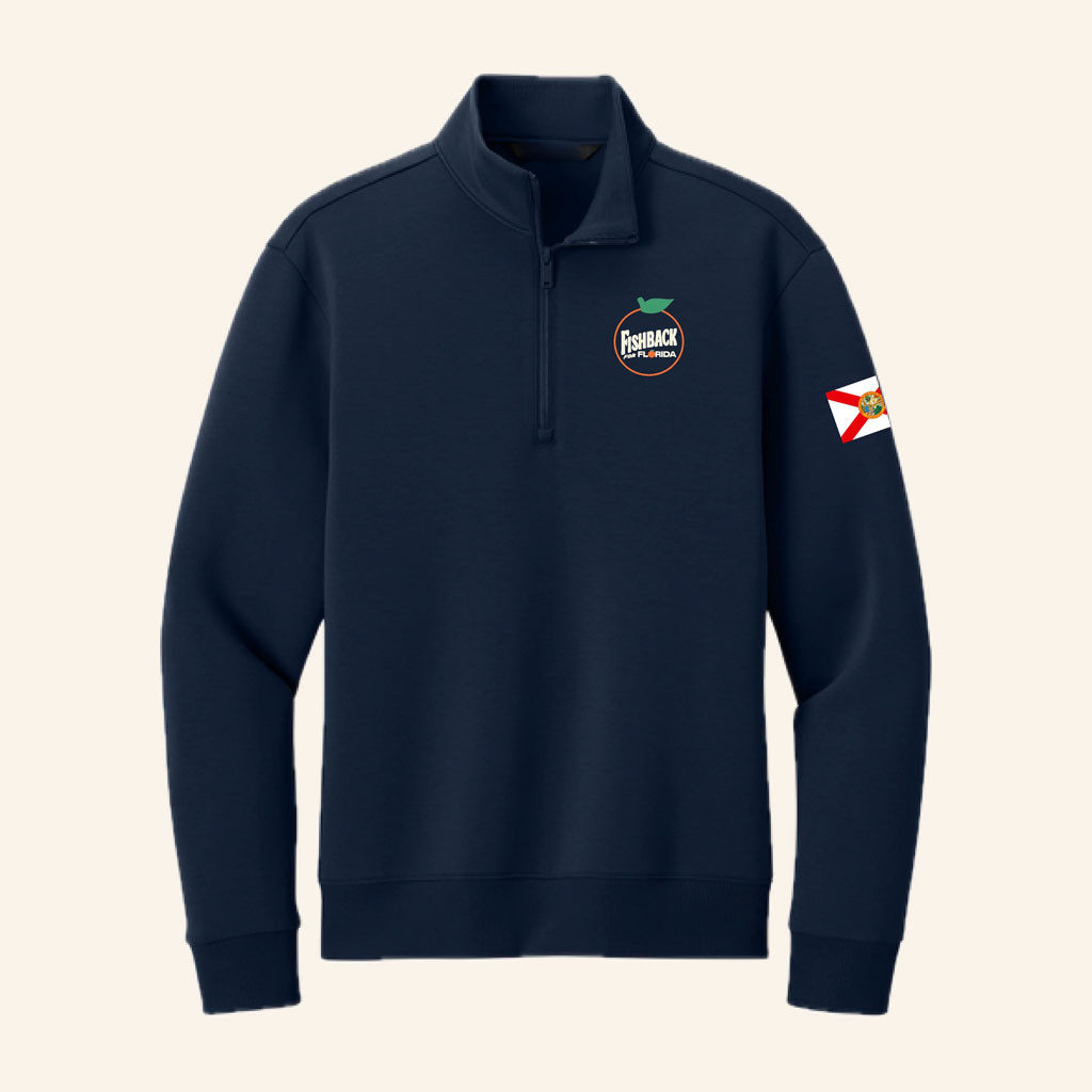 Fishback Merch 2026 Fishback For Florida Quarter Zip Sweatshirt Navy Political Gifts Ideas - Petshi