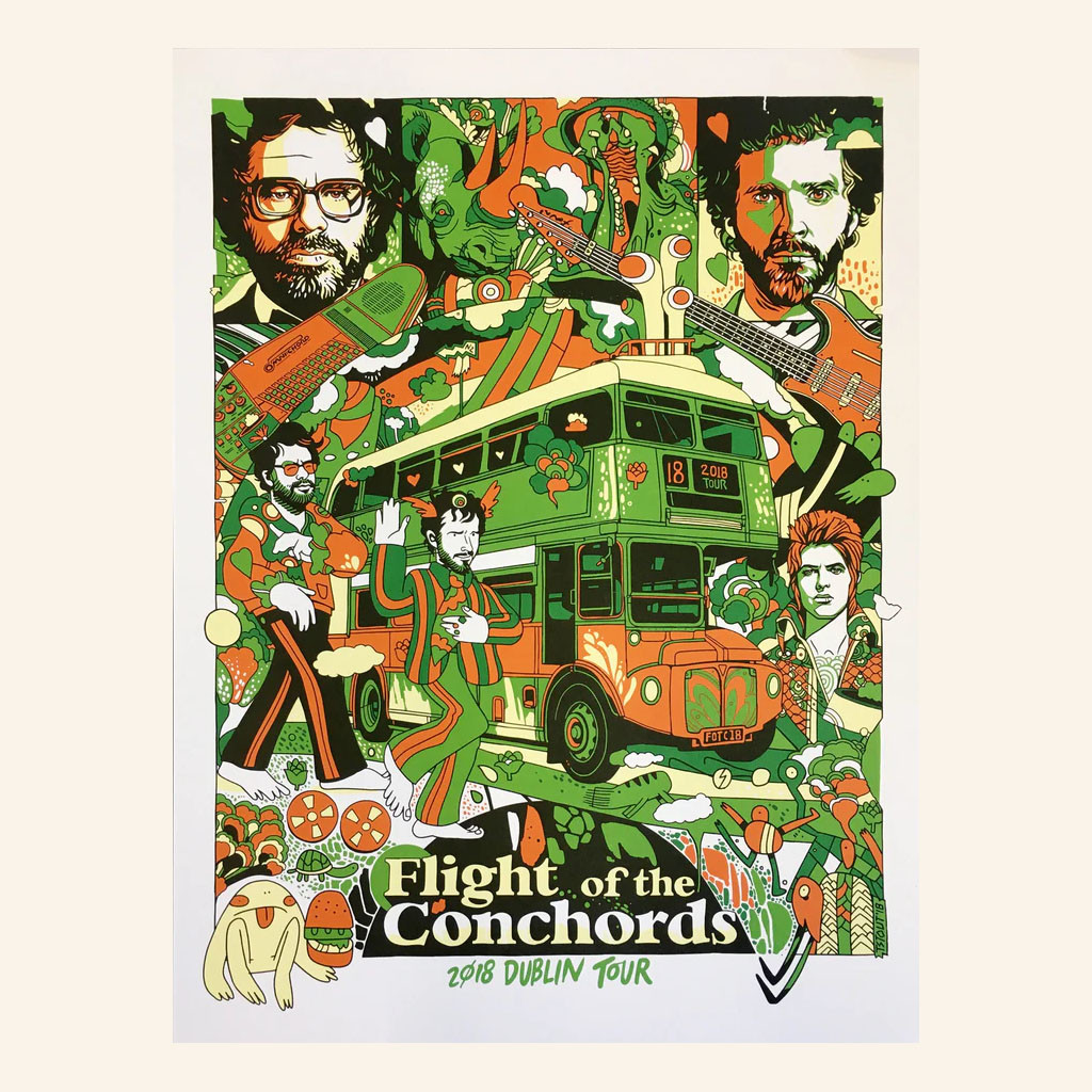 Flight Of The Conchords Merch Bus 2018 Dublin Tour Poster Home Decor Gifts For Music Lovers - Petshi