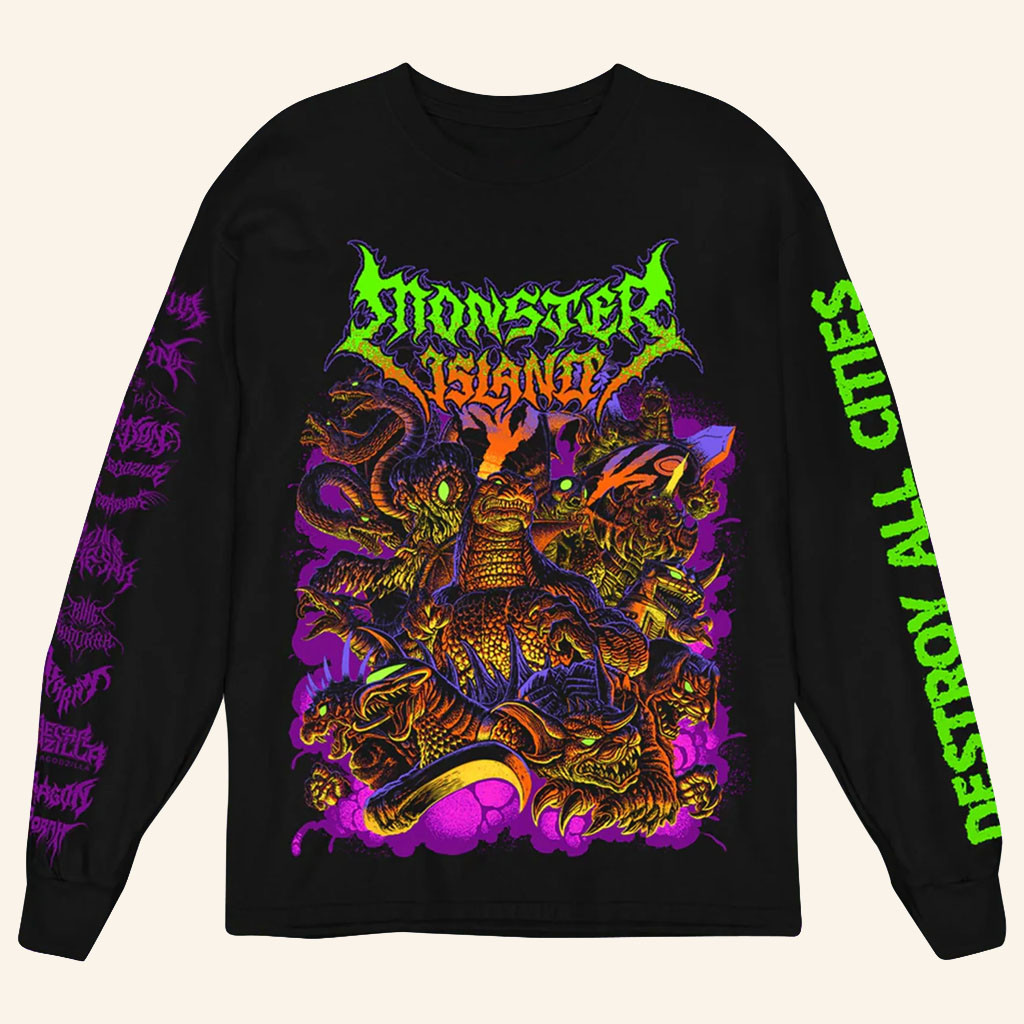 Godzilla Merch 2026 Monster Island Metalcropolis Long Sleeve T-Shirt Gifts Ideas For Him - Petshi