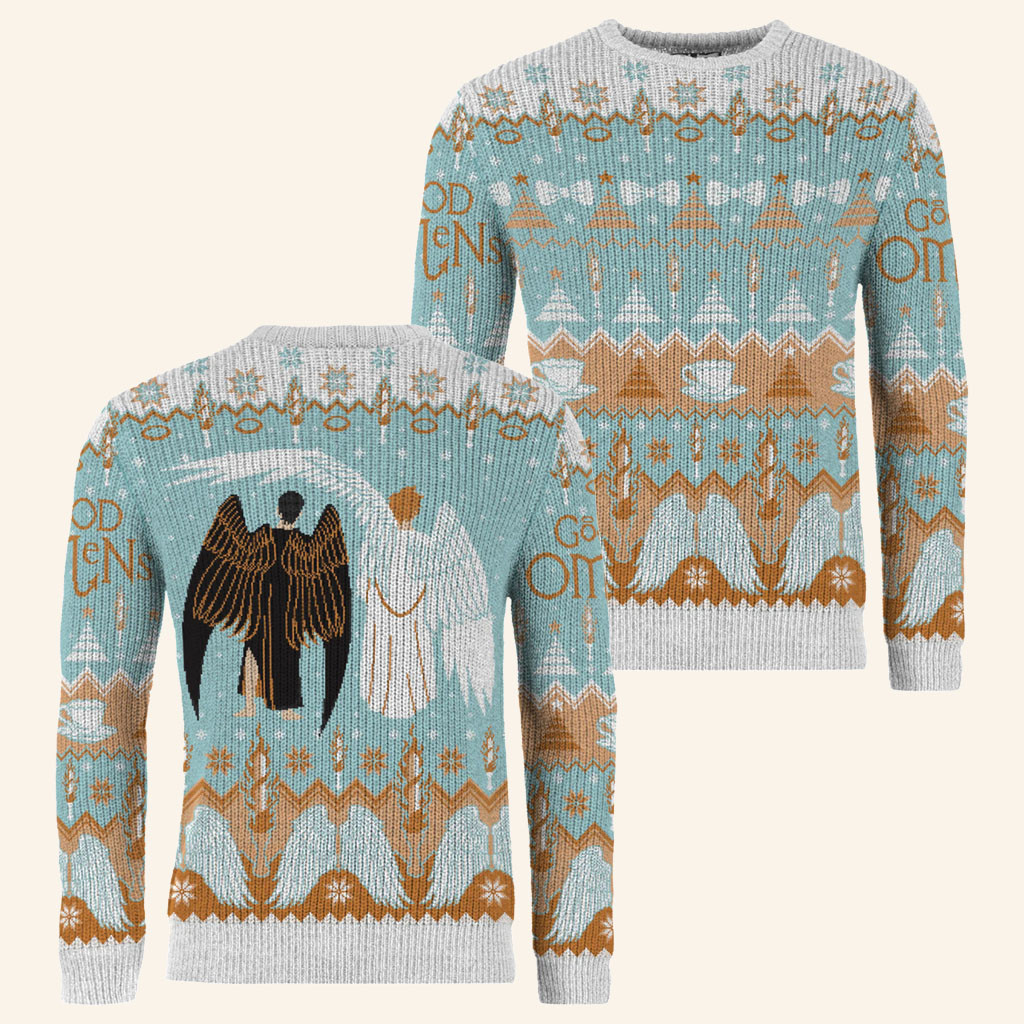 Good Omens Merch 2026 Aziraphale Christmas Sweater Good Omens Xmas Jumper Gifts For Fans - Petshi