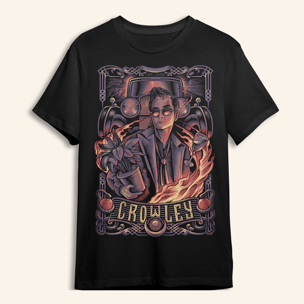 Good Omens Merch 2026 Crowley T-Shirt Good Omens Movie Shirt Birthday Gifts For Husband - Petshi