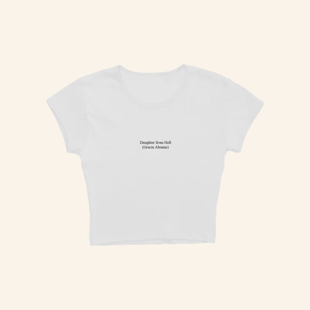 Gracie Abrams Merch 2026 Daughter From Hell Text Baby Tee Music Lover Gifts For Her - Petshi