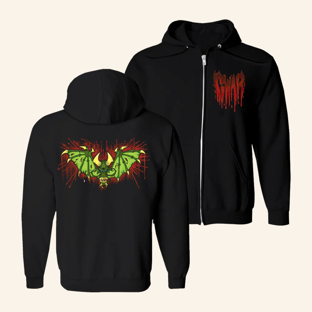 GWAR Merch 2026 Bat Zip Hoodie Gwar Band Merch Gifts Ideas For Boyfriend - Petshi