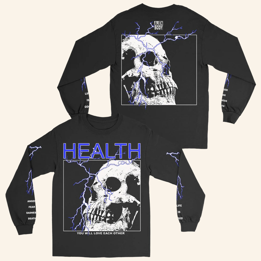 Health Band Merch 2026 Alien Body X Health Lightning Long Sleeve Shirt Gift For Rock Lover - Petshi