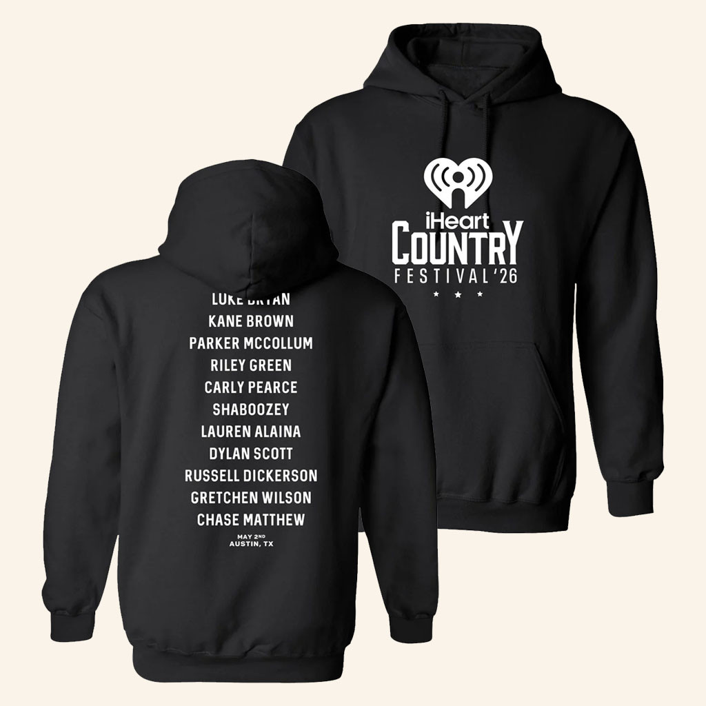 IHeart Merch IHeartCountry Festival 2026 Lineup Hoodie Black Present For Music Lovers - Petshi