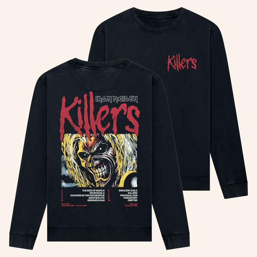 Iron Maiden Merch 2026 Killers 45 Tracklist Vintage Sweatshirt Present For Band Lovers - Petshi