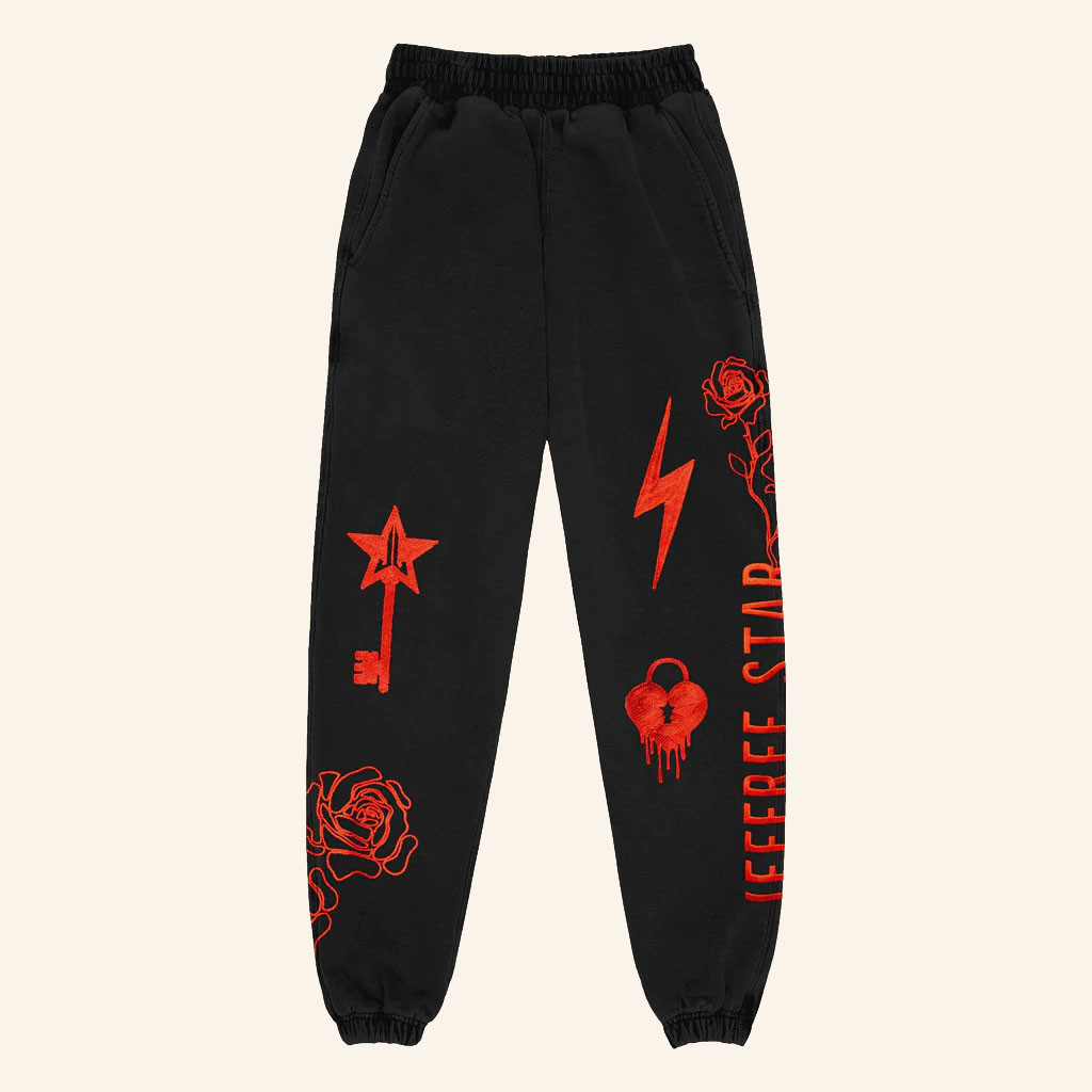 Jeffree Star Cosmetics Merch 2026 Roses Sweatpants Black Jeffree Star Clothing Gifts For Her - Petshi