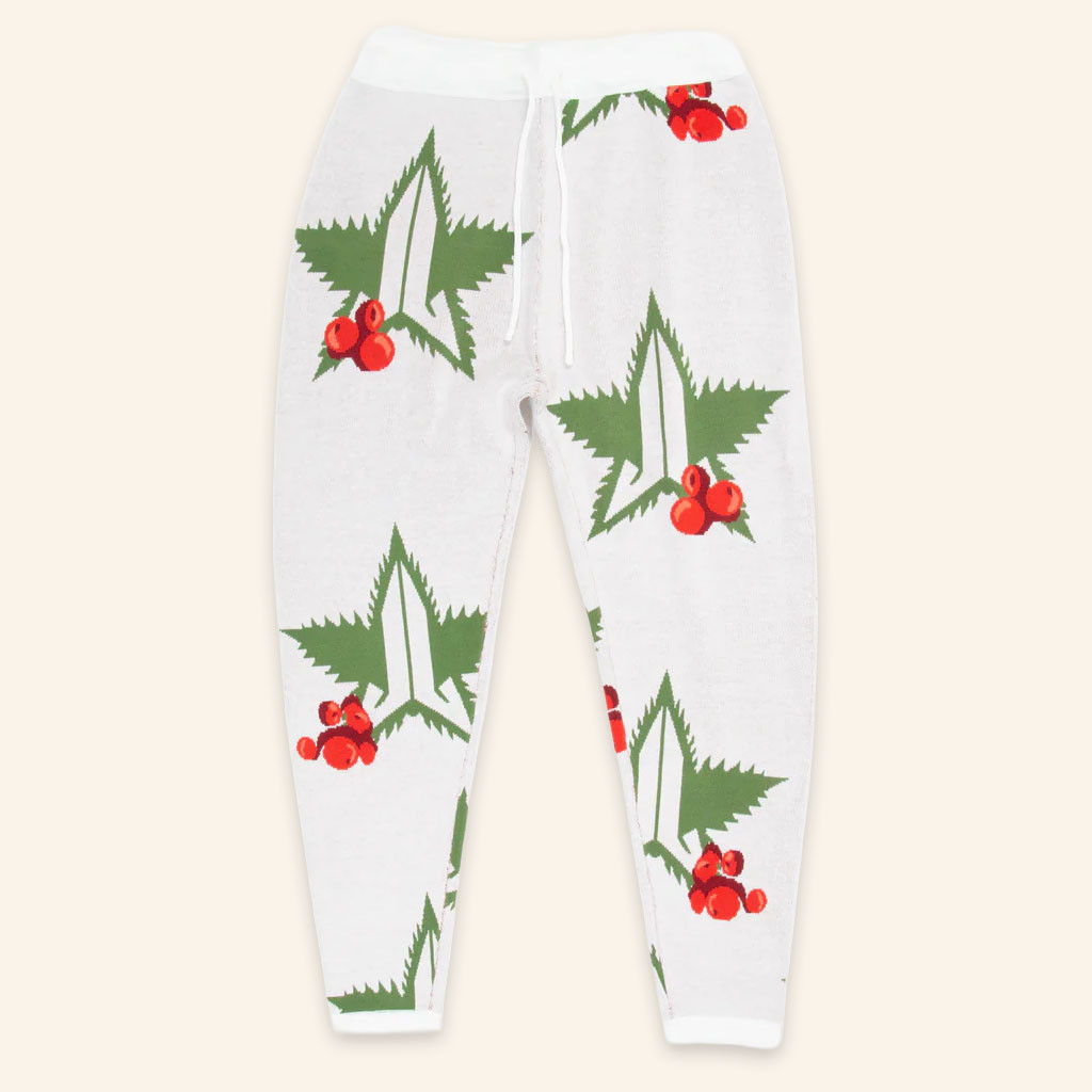 Jeffree Star Cosmetics Merch 2026 White Leaf Winter Sweatpants Christmas Gifts Ideas - Petshi