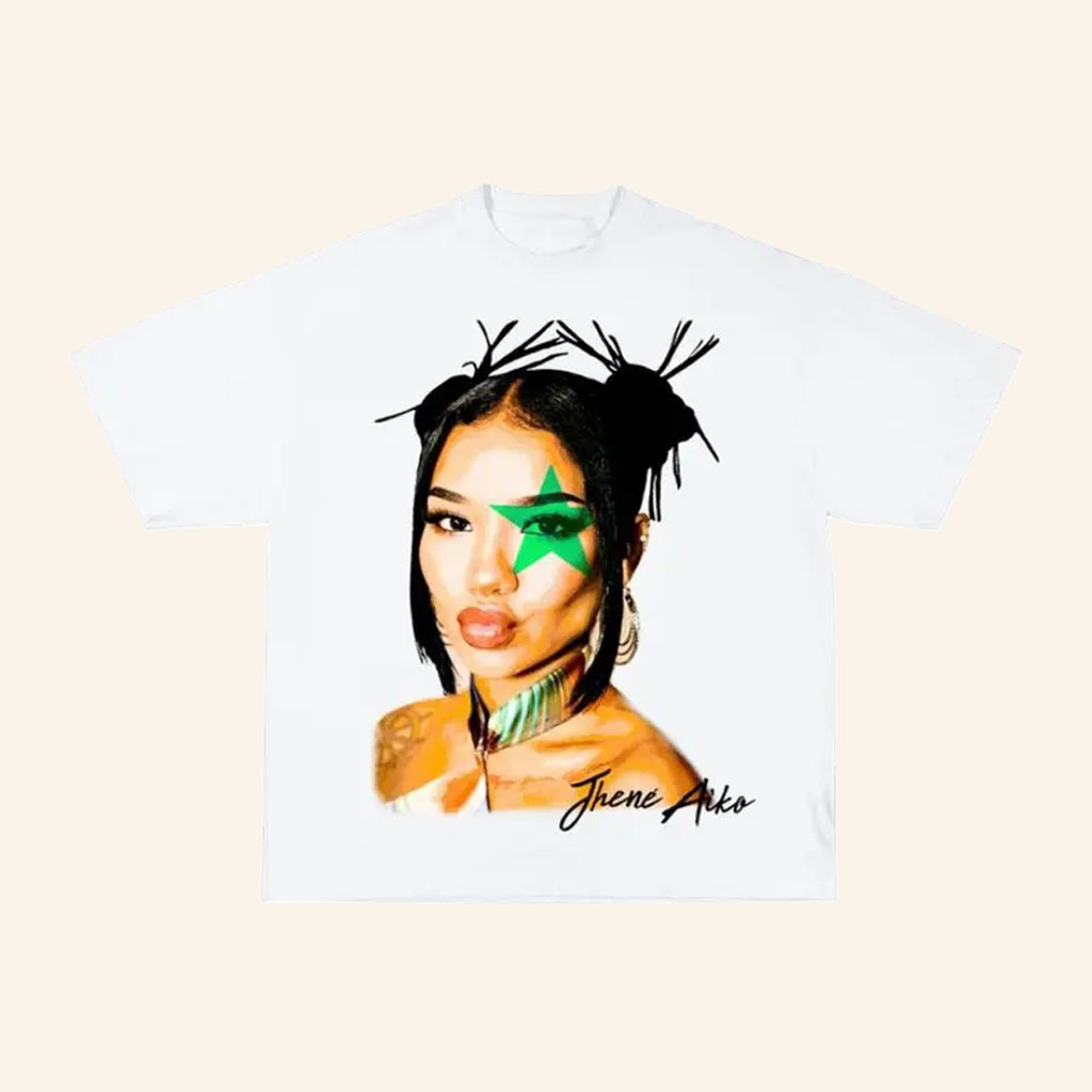 Jhene Aiko Merch 2026 Hello Kitty Shirt Jhene Aiko Portrait T-Shirt Gifts For Music Fans - Petshi